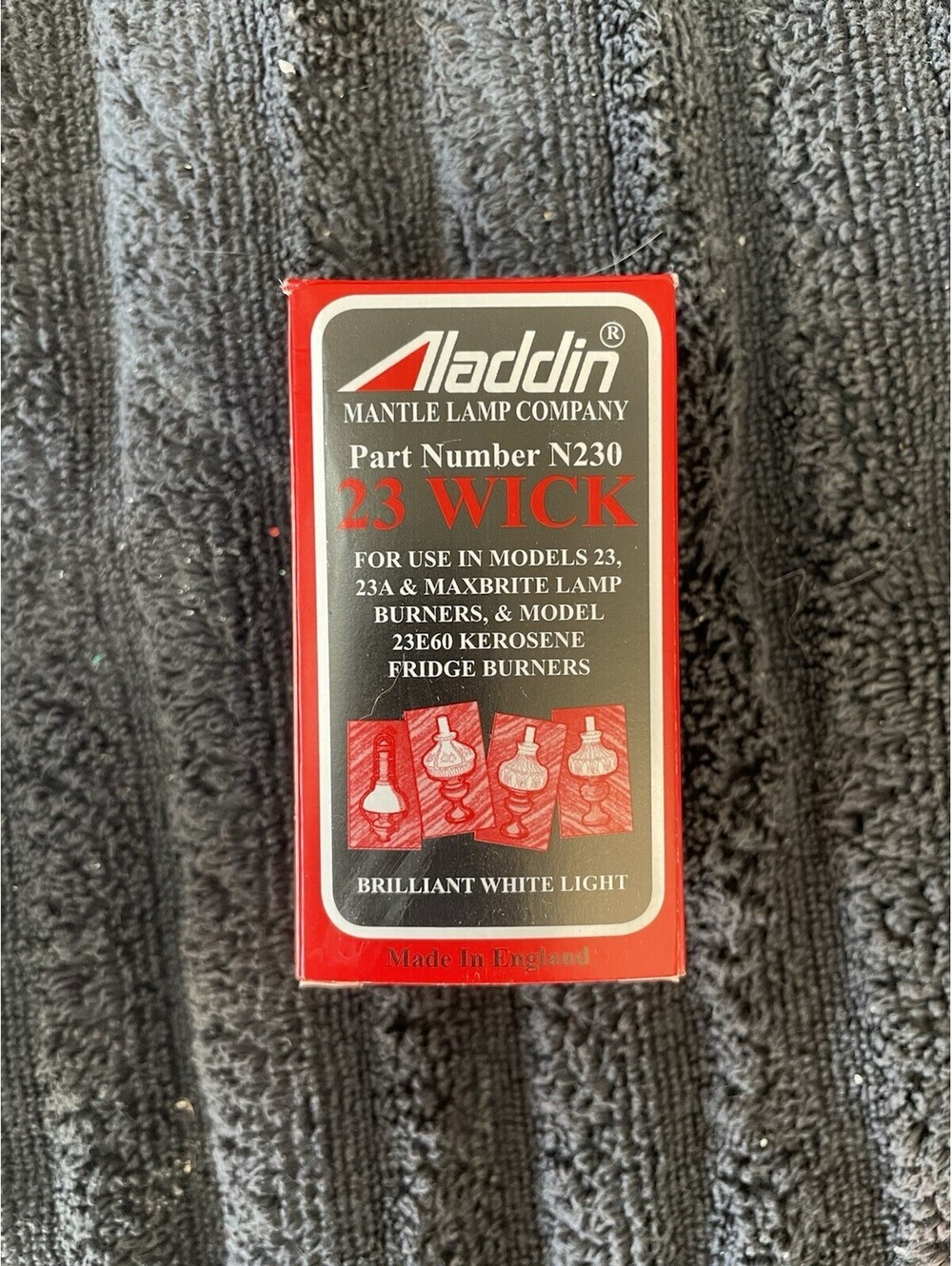 NIB ALADDIN LAMP PART # N230 WICK MODEL 23, 23A  23E60 England 60 Candle Power